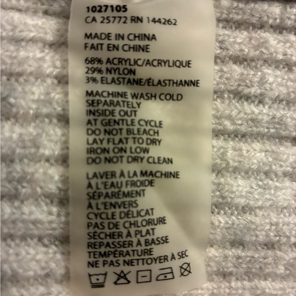 Dex Ribbed grey Turtleneck Sweater short dress - Picture 4 of 4